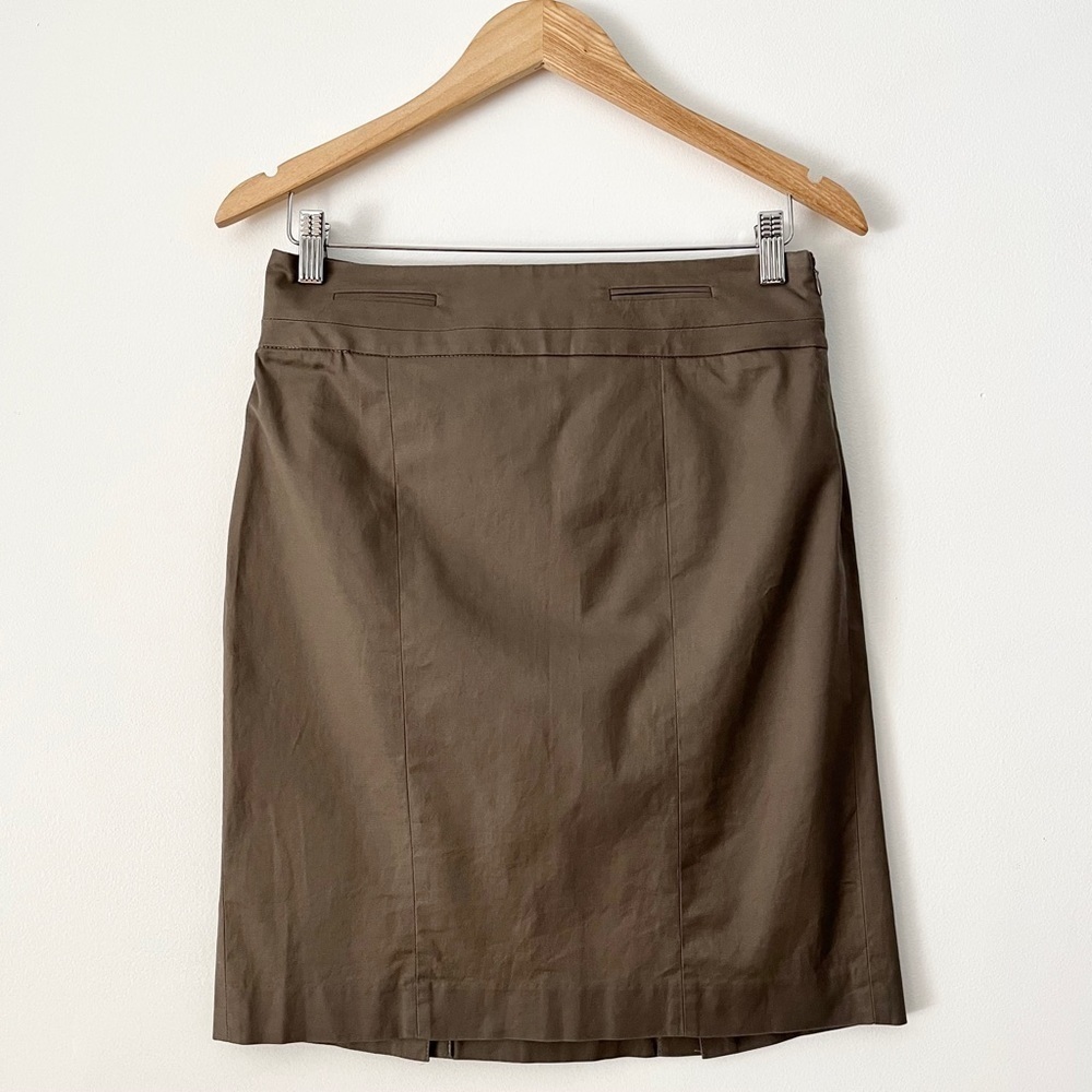Ann Taylor Loft Tan Cotton Blend Pencil Skirt Size 4